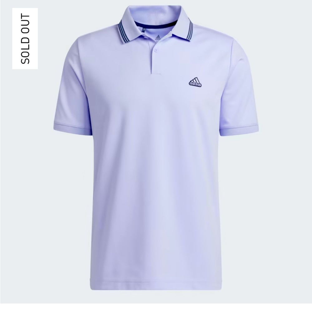 Adidas Men's Light Purple w Navy Polo Golf Shirt - size XL